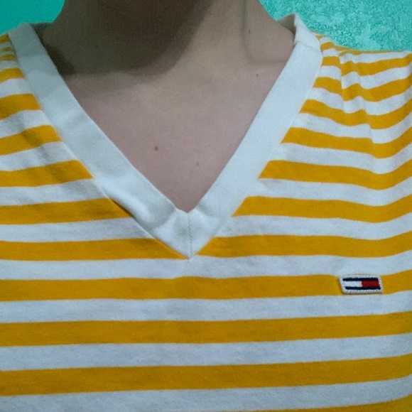 Orange/White striped Tommy Hilfiger Top - Picture 3 of 4